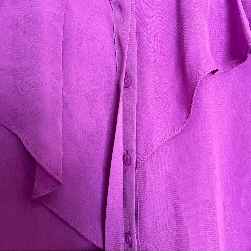 Worthington Women's Purple Ruffle Top (Box D) - Picture 5 of 7